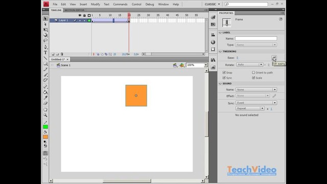 32 Adobe Flash CS4 – Создание Motion анимации и ее настройка