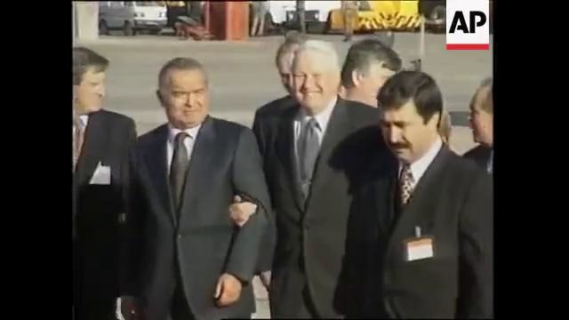 Встреча Бориса Ельцина Президентом Республики Узбекистан Исламом Каримовым. 1992