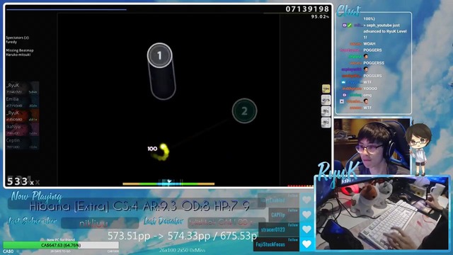 Rafis Cycle Hit HDDT PASS! Ryuk 8.04 282 BPM FC – osu! Stream Highlights #68