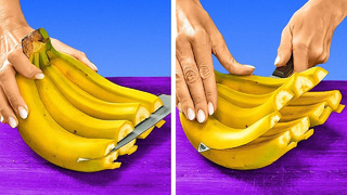 Как чистить и нарезать банан Как чистить и нарезать фрукты и овощи
