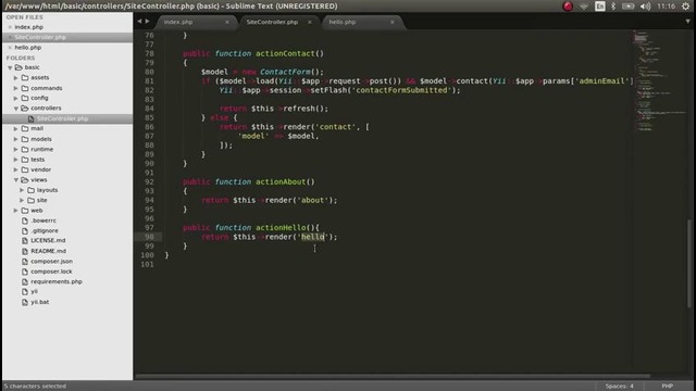 Yii2 Lesson – 2 Routing in Yii2