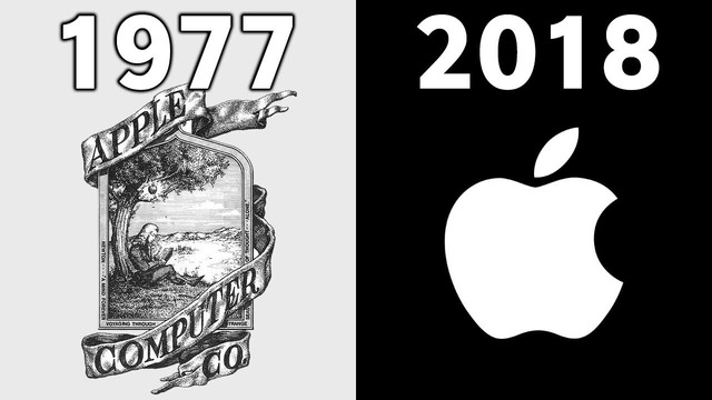 Эволюция развития логотипа Apple 1977 – 2018