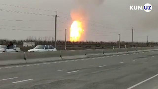 На магистральном газопроводе в Нарпайском районе произошел пожар