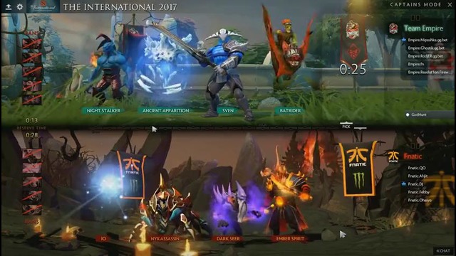 Dota2: The International 2017: Team Empire vs Fnatic (Group Stage, Game 1)