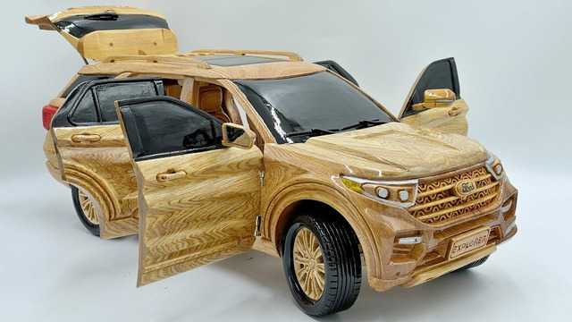 Wood Carving – 2023 Ford Explorer Edition made of wood by Vietnamese carpenters – Woodworking Art