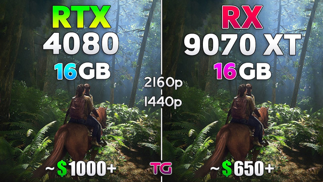 RTX 4080 vs RX 9070 XT – Comparison with New Drivers | 1440p & 4K