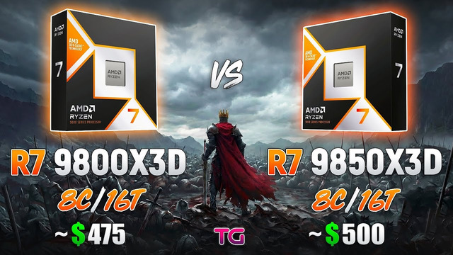 Ryzen 7 9850X3D vs Ryzen 7 9800X3D – Test in 10 Games