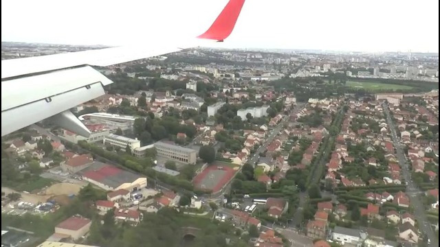 Франция, вид на Париж с самолёта, прибытие в аэропорт Орли