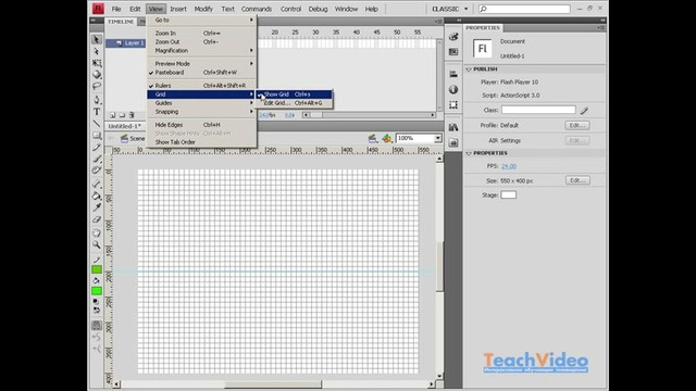 07 Adobe Flash – Работа с сетками, привязками и направляющими
