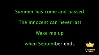 Green Day – Wake Me Up When September Ends (Karaoke Version)