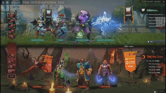 Dota2: The International 2017: TNC Pro Team vs Infamous (Group Stage, Game 1)
