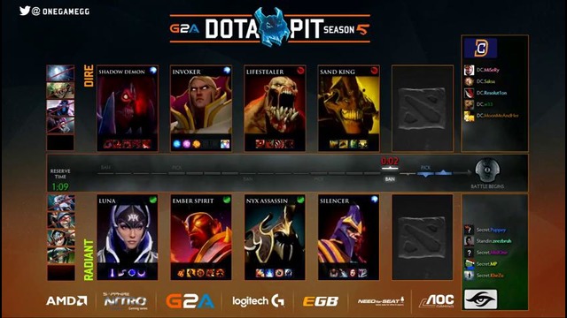 Dota 2: Dota Pit S5 Lan: DC vs Team Secret (WB Round 1, Game 1)