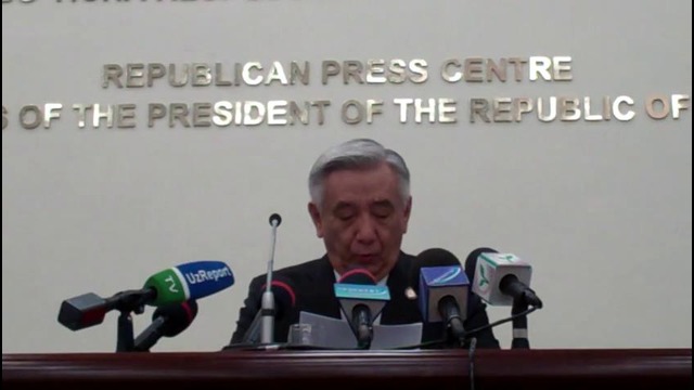 Объявление главы ЦИК Узбекистана об итогах выборов-2016