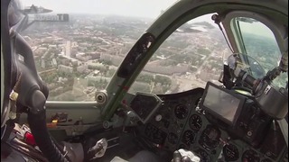 Су-25. Видео с камер Go-Pro из кабины пилота взлет, полет, посадка