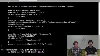 Hacking with Andrew and Brad tip golang org