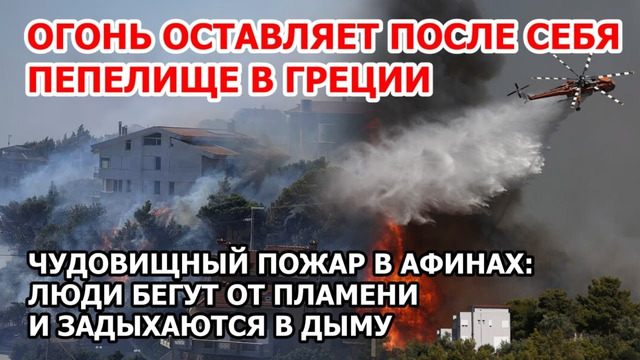 В Греции горят леса и дома. Пожар в Афинах оставляет после себя пепелище. Срочная эвакуация
