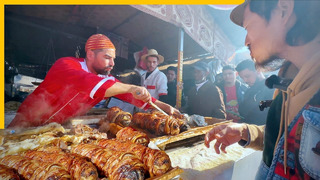 Легендарная марокканская уличная еда. Шашлык из баранины на пятничном рынке Марракеша