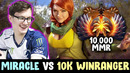 10,000 MMR mid Windranger Limmp vs MIRACLE 10k Slark