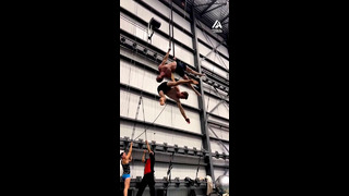 Duo Does Tricks While Hanging Off Aerial Straps | People Are Awesome #shorts