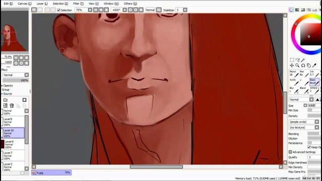 Drawing process «Red Riding Hood»