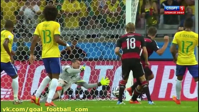 Бразилия – Германия | Голы 1го тайма (08.07.2014)
