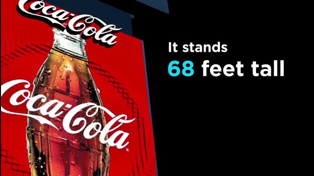 Coca-Cola запустила самый большой и первый в мире трехмерный билборд