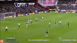 West Ham vs Manchester United 0-2 2014 Wayne Rooney Incredible 55 Yard Volley Goal 2