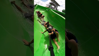 8 people down a water slide at once