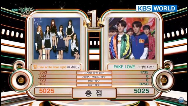 180525 BTS win #1 with Fake Love on Music Bank & Encore