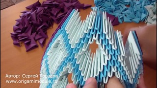 Модульное оригами лебедь. Modular origami Swan. Лебедь оригами. часть 5