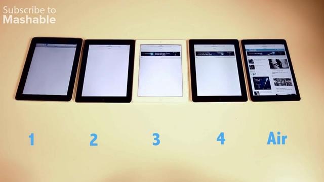 Сравнение скорости работы iPad Air с предшественниками