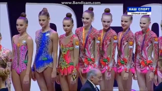 Награждение (командное многоборье) – Чемпионат Европы Будапешт 2017