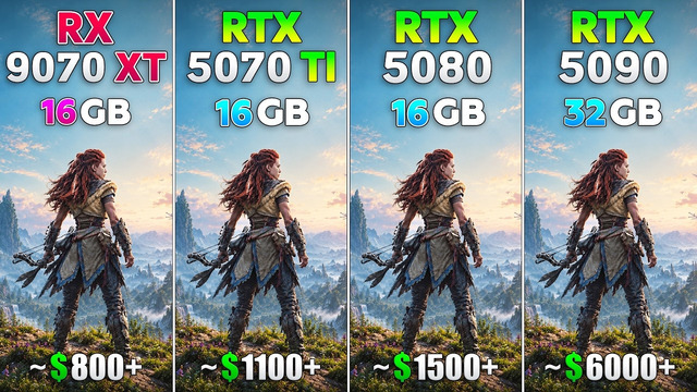 RX 9070 XT vs RTX 5070 Ti vs RTX 5080 vs RTX 5090 – Test in 11 Games | 4K