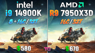 Core i9 14900K vs Ryzen 9 7950X3D – Test in 10 Games