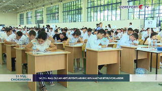 141,75 + ball olgan abituriyentlarning 80% maktab bitiruvchilaridir