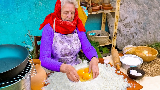 Asmr: деревенская еда || моя 83-летняя бабушка готовит пасту || вкусные домашние блюда и их рецепты