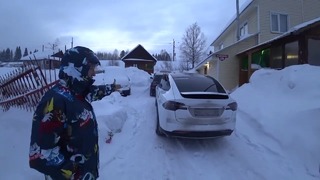 TheWarpath – Тесла Зимой! Как Ведет себя Tesla Model x P100D при морозе -30 градусов