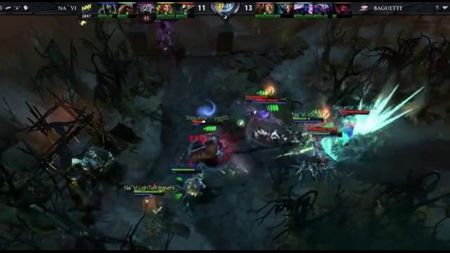 DoTa 2: Na`Vi fight vs Baguette (The Defense 3)