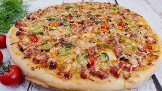 Пицца с ветчиной и сыром – на вкусном тесте