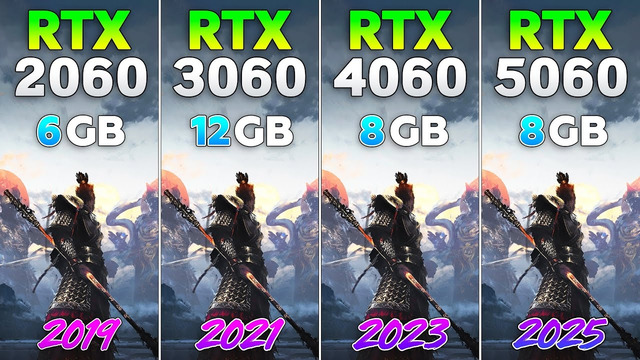 RTX 2060 vs RTX 3060 vs RTX 4060 vs RTX 5060 – Test in 10 Games
