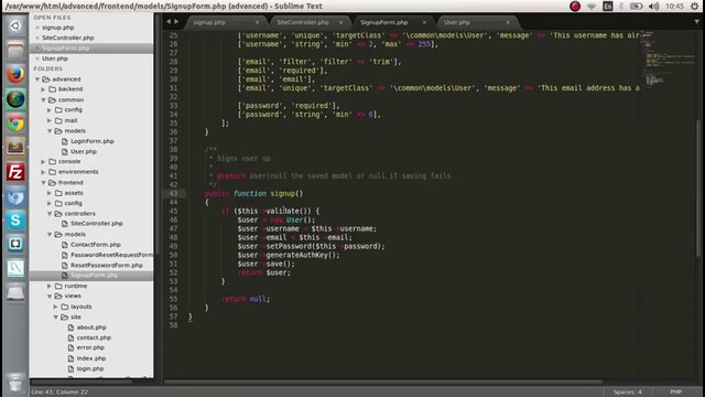 Yii2 Framework – Урок 8 – Изменение формы регистрации (на английском)