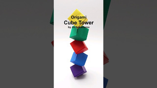 Origami Cube Tower #shorts