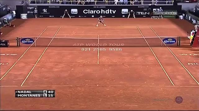 R.Nadal Vs A.Montanes Rio Open 2014 2R Highlights