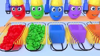 Яйца с сюрпризом и грузовички Учим цвета и цифры Развивающий мультик для детей