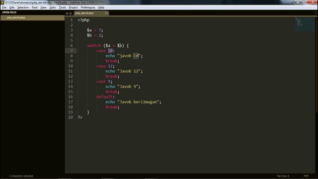 PHP #8 Switch operatori