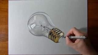 How I draw a realistic lightbulb 2