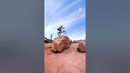 Biker Jumps On Giant Rocks