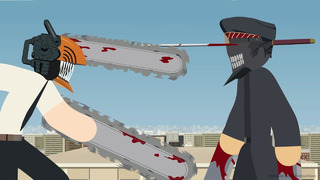Chainsaw Man VS Katana Man Stick Fight