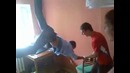 Приклеили парня к потолку