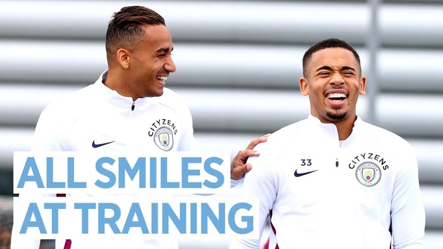ALL SMILES AT TRAINING | Manchester City v Swansea City Preparations